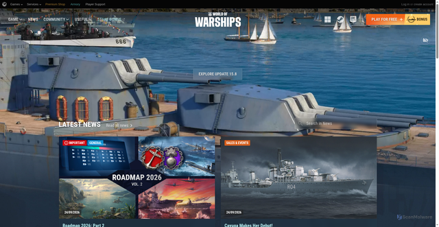 Security scan screenshot of https://worldofwarships.ru