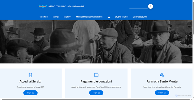 Security scan screenshot of https://www.aspbassaromagna.it/