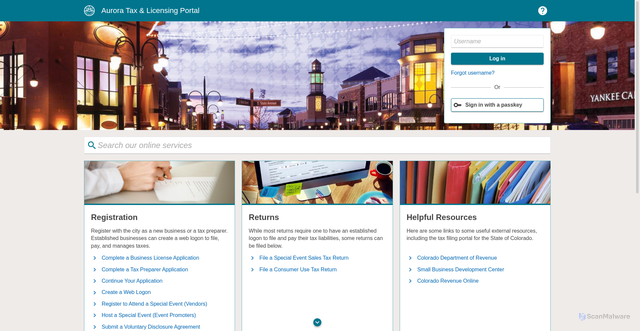 Security scan screenshot of https://aurorataxportal.gentaxcpc.net