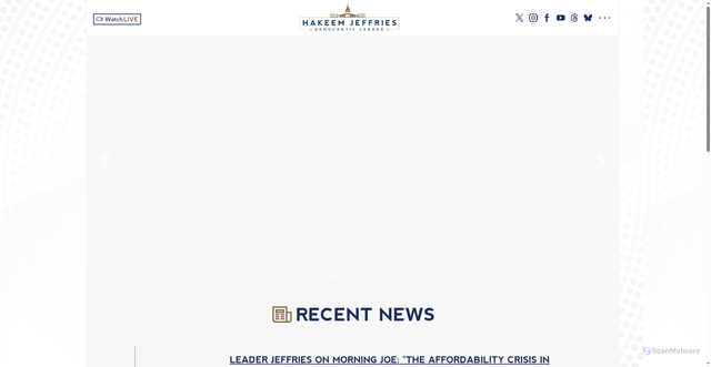 Security scan screenshot of https://democraticleader.house.gov/