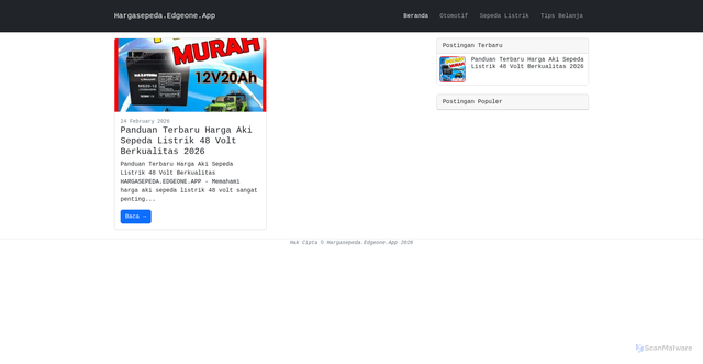 Security scan screenshot of https://hargasepeda-7s11pvdud7.edgeone.app/