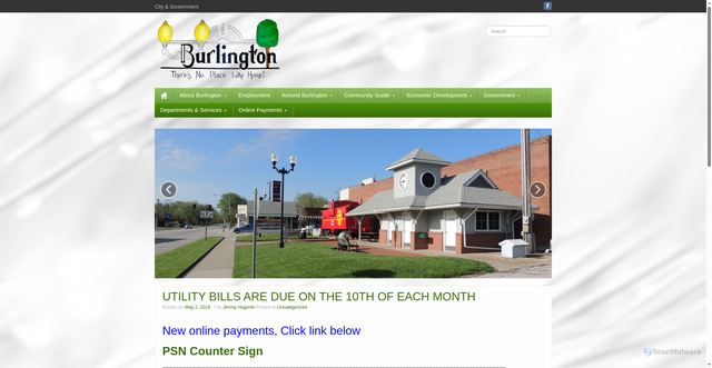 Security scan screenshot of https://burlingtonkansas.gov/