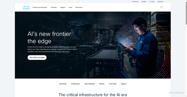 Security scan screenshot of https://cisco.com/