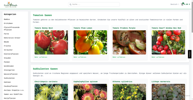 Security scan screenshot of https://www.exotic-plants.de