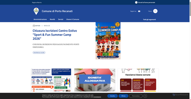 Security scan screenshot of https://www.comune.porto-recanati.mc.it