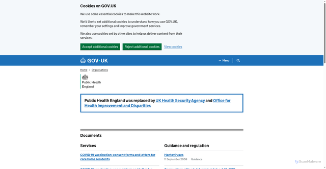 Security scan screenshot of http://www.hpa.org.uk