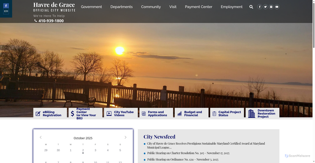 Security scan screenshot of https://havredegracemd.gov/