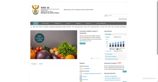 Security scan screenshot of https://www.statssa.gov.za/