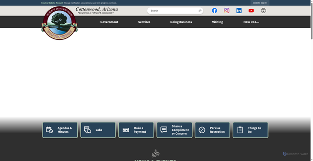 Security scan screenshot of https://cottonwoodaz.gov/