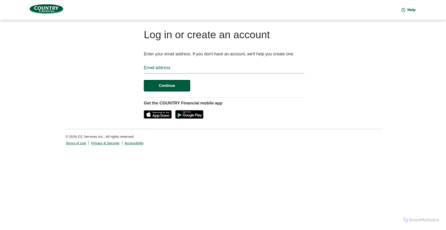 Security scan screenshot of https://my.countryfinancial.com