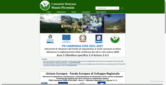 Security scan screenshot of https://www.cm-montipicentini.it/