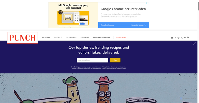 Security scan screenshot of https://punchdrink.com
