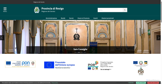 Security scan screenshot of https://www.provincia.rovigo.it/home