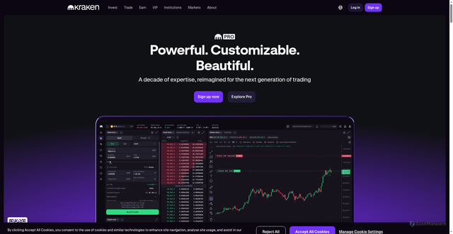 Security scan screenshot of https://pro.kraken.com/
