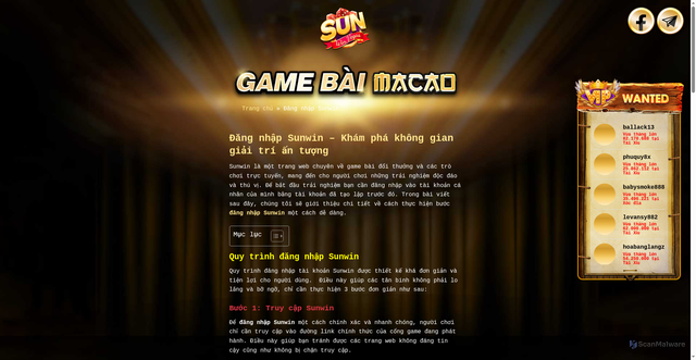 Security scan screenshot of https://sunnwin.biz/?p=159