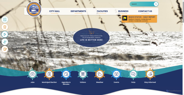 Security scan screenshot of https://orangebeachal.gov/