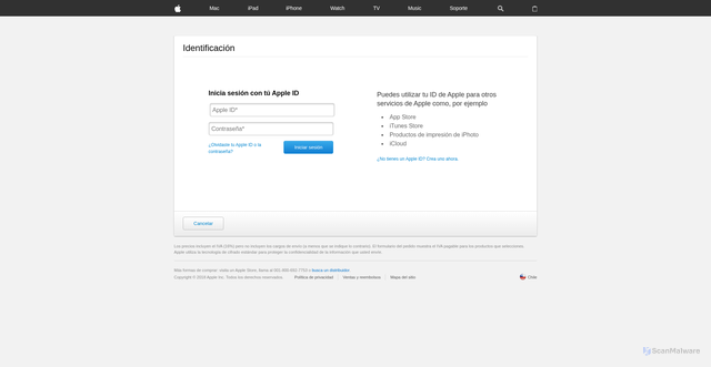 Security scan screenshot of https://apple-icloud.azurewebsites.net