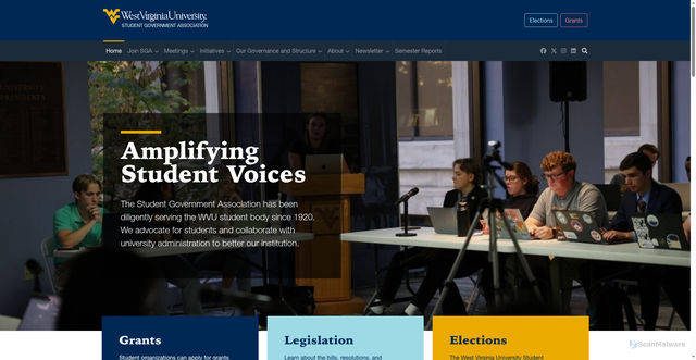 Security scan screenshot of https://sga.wvu.edu/