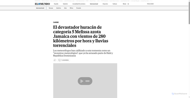 Security scan screenshot of https://www.elmundo.es/internacional/2025/10/28/690062d3e9cf4a201c8b45ad.html