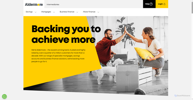 Security scan screenshot of https://aldermore.co.uk