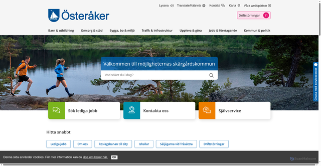 Security scan screenshot of https://www.osteraker.se/