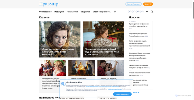 Security scan screenshot of https://pravmir.ru