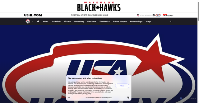 Security scan screenshot of https://waterlooblackhawks.com/