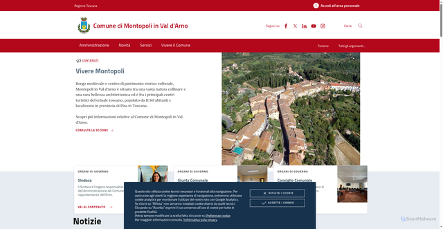 Security scan screenshot of https://www.comune.montopoli.pi.it/