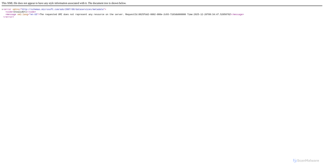 Security scan screenshot of https://gsm197726810xt.table.core.windows.net