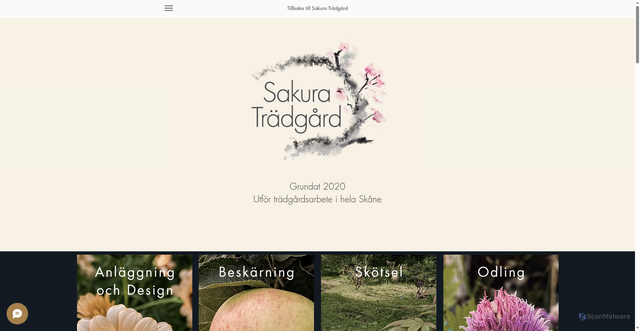 Security scan screenshot of https://sakuratradgard.se