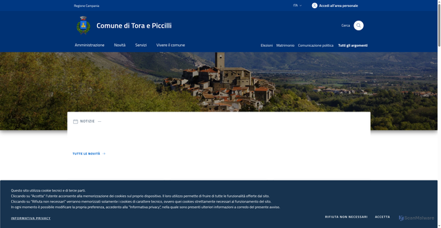Security scan screenshot of https://www.comune.toraepiccilli.ce.it