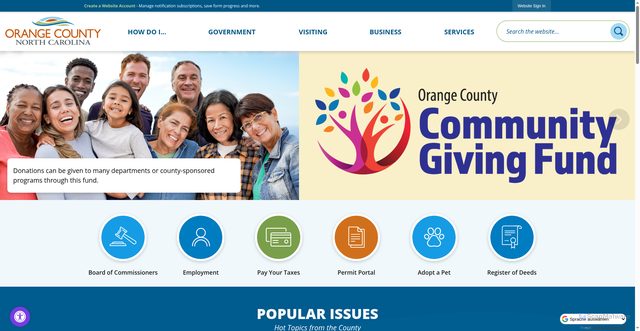 Security scan screenshot of https://orangecountync.gov/