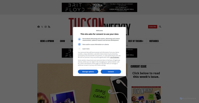Security scan screenshot of https://www.tucsonweekly.com/
