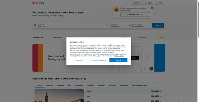 Security scan screenshot of https://www.trivago.co.uk