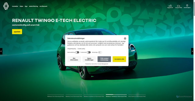 Security scan screenshot of https://renault.se