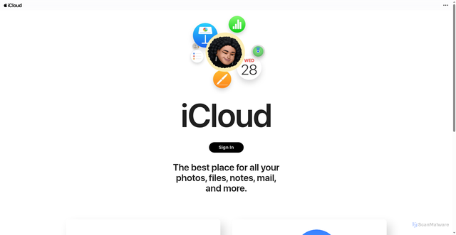 Security scan screenshot of https://icloud.com/