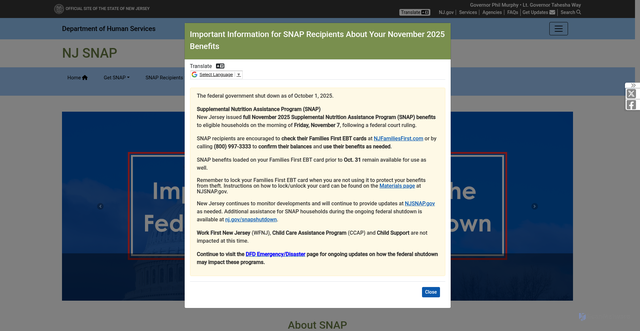 Security scan screenshot of https://www.nj.gov/humanservices/njsnap/