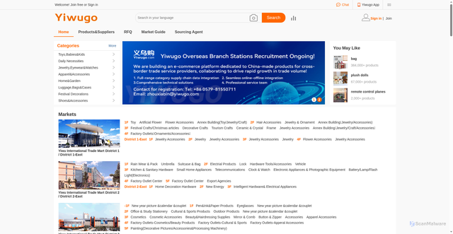 Security scan screenshot of https://en.yiwugo.com