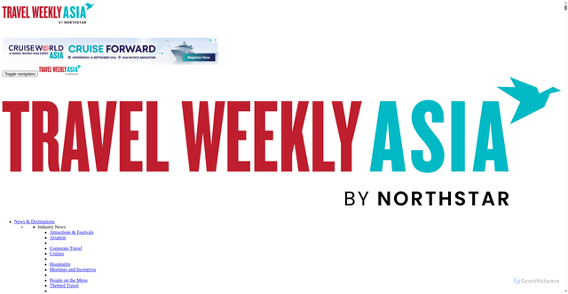 Security scan screenshot of https://travelweekly-asia.com
