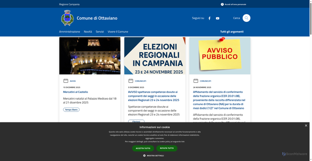Security scan screenshot of https://www.comune.ottaviano.na.it/it