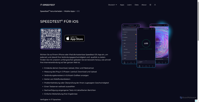 Security scan screenshot of https://moonlight-f0c.pages.dev/de/apps/ios