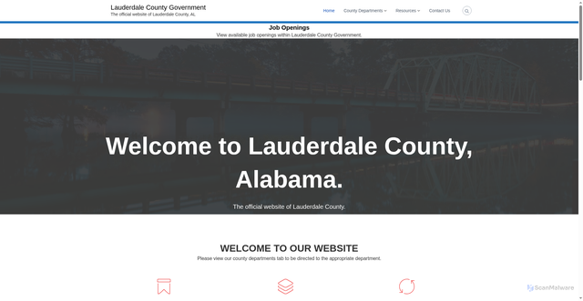 Security scan screenshot of https://lauderdalecountyal.gov/
