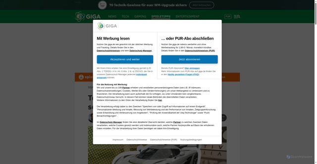 Security scan screenshot of https://www.giga.de/games/457-km-h-ohne-tuning-das-sind-die-schnellsten-autos-in-forza-horizon-6--01KRNFQ6D50VSHKETX41KWMNT5