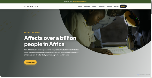 Security scan screenshot of https://www.givewatts.co.ke/