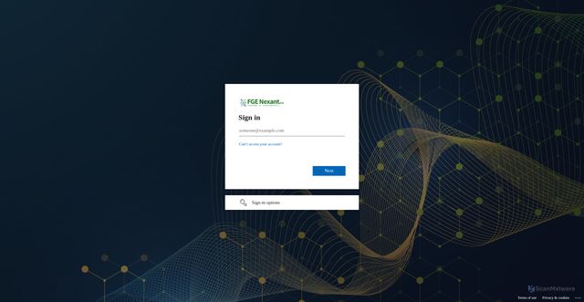 Security scan screenshot of https://nexanteca-my.sharepoint.com
