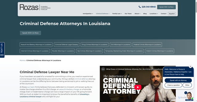 Security scan screenshot of https://www.rozaslaw.com/criminal-defense