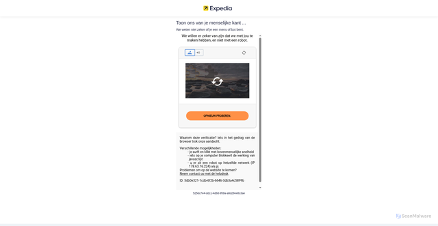 Security scan screenshot of https://expedia.nl