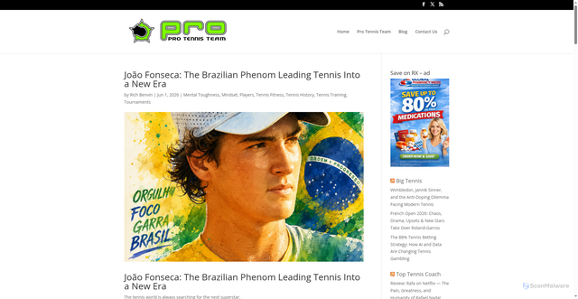 Security scan screenshot of https://protennisteam.com/joao-fonseca-the-brazilian-phenom-leading-tennis-into-a-new-era/