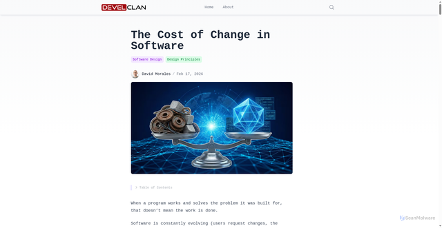 Security scan screenshot of https://develclan.pages.dev/cost-change-software/