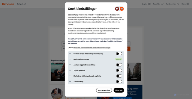 Security scan screenshot of https://bilbasen.dk